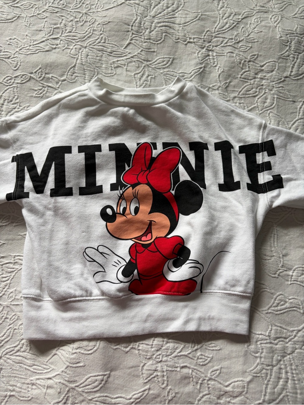 Kids Disney Minnie Mouse White & Red Graphic Sweatshirt3T
